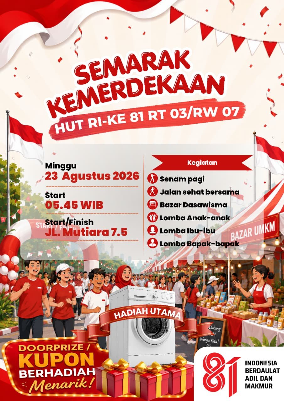 Poster Kegiatan 17 Agustus RT 03 RW 07